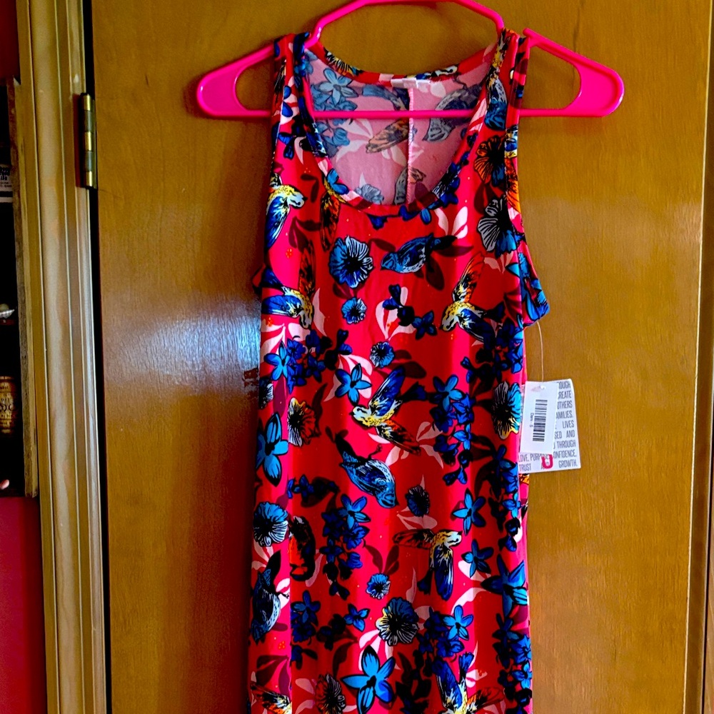 LuLaRoe Pink Floral Tank Dress